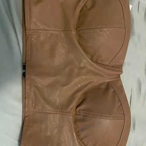 Faux leather crop top